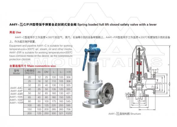 A44Y-64/100 Full-open closed safety valve with spanner spring