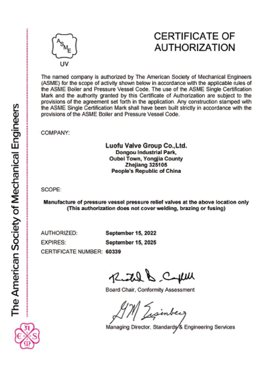 American ASME certification